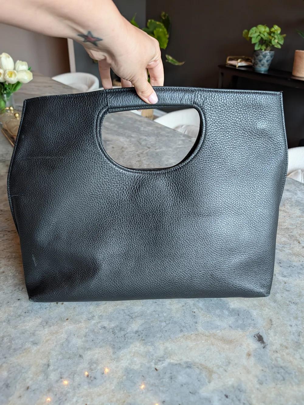 Tom Ford Black Leather Alix Bag with Gold Hardware